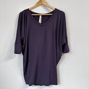 Natural Life Women's Top Blouse Tunic Relaxed Modal Purple Small